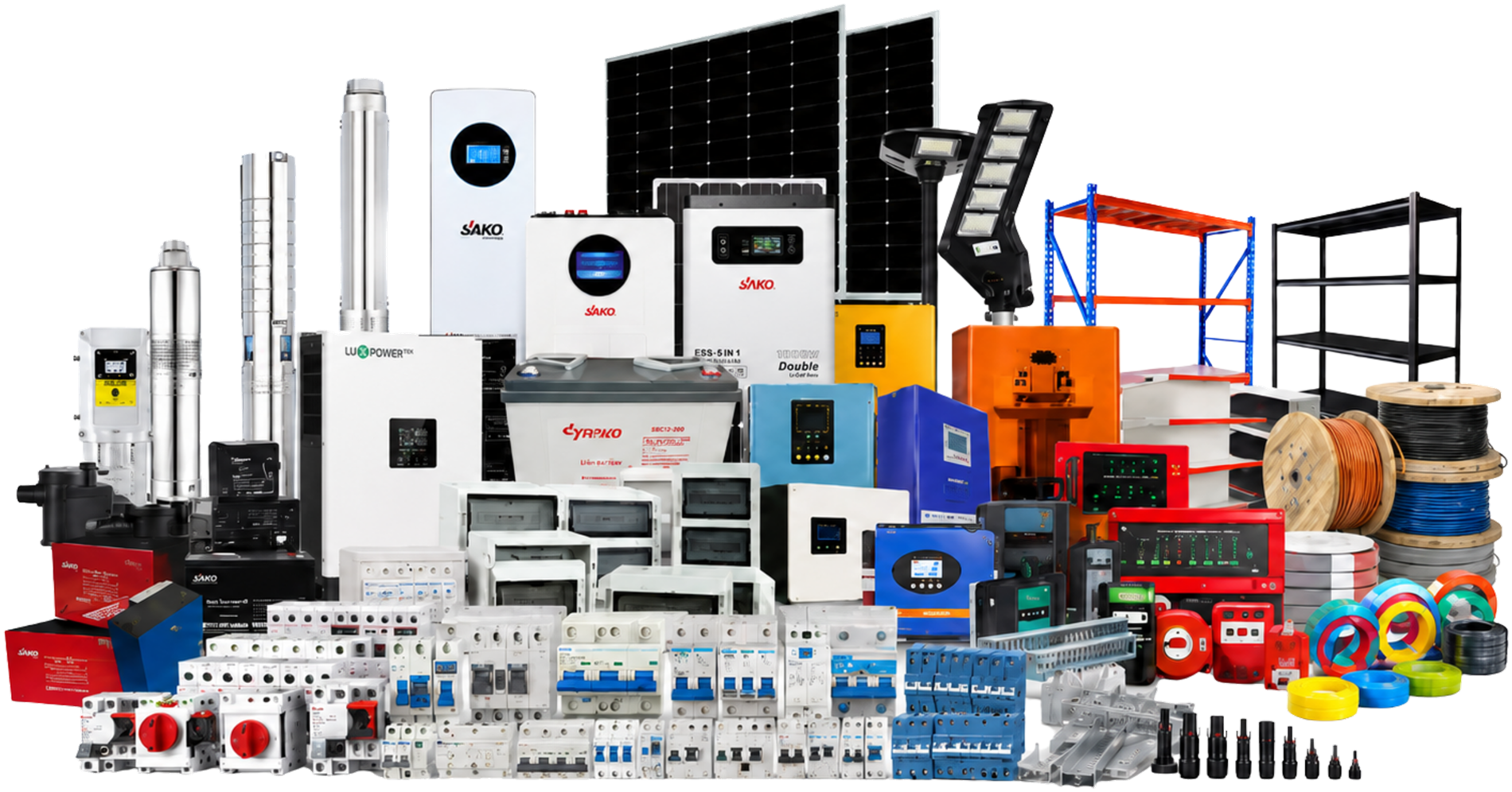 Solareco solar, electrical, battery, and industrial product range